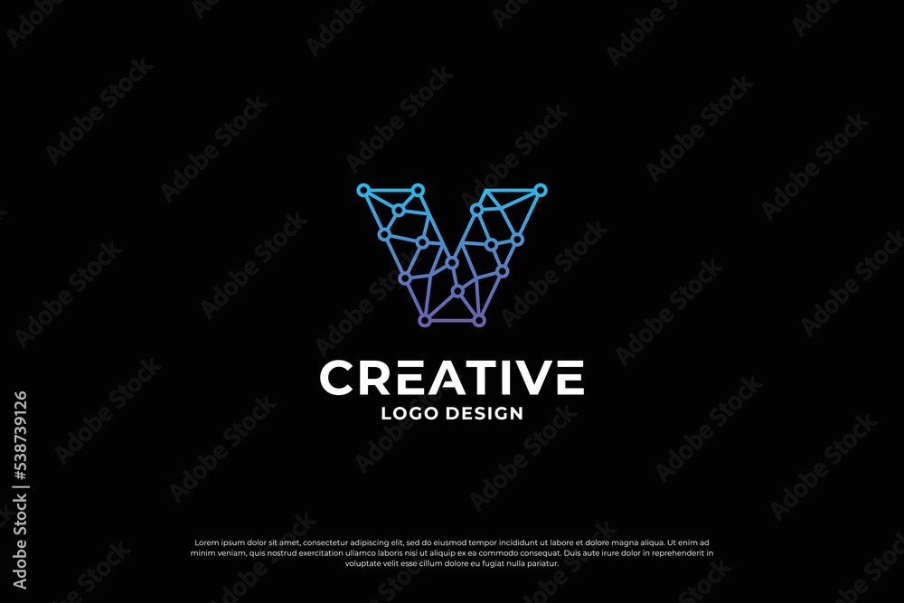 Letter v logo design template. Initial letters v. Creative v symbol. Letter v logo design template. Initial letters v. Creative v symbol.