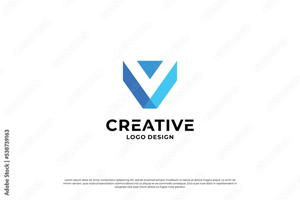 Letter v logo design template. Initial letters v. Creative v symbol. Letter v logo design template. Initial letters v. Creative v symbol.