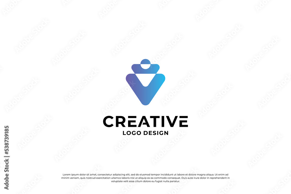 Letter v logo design template. Initial letters v. Creative v symbol. Letter v logo design template. Initial letters v. Creative v symbol.