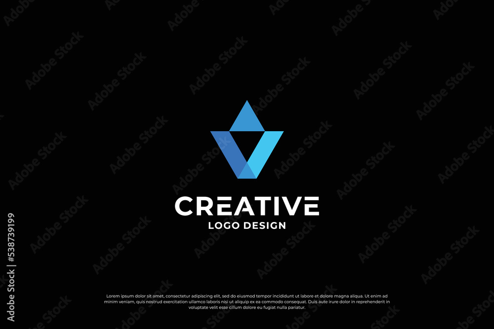 Letter v logo design template. Initial letters v. Creative v symbol. Letter v logo design template. Initial letters v. Creative v symbol.
