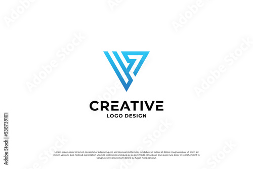Letter v logo design template. Initial letters v. Creative v symbol.