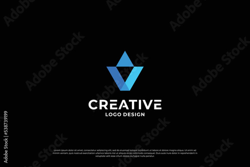 Letter v logo design template. Initial letters v. Creative v symbol.