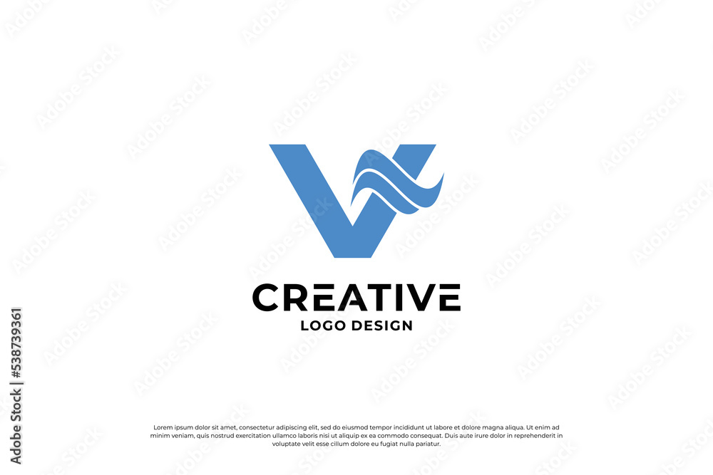 Letter v logo design template. Initial letters v. Creative v symbol. Letter v logo design template. Initial letters v. Creative v symbol.