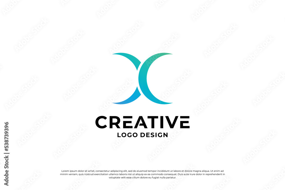 Fototapeta premium Letter x logo design template. Initial letters X. Creative X symbol.