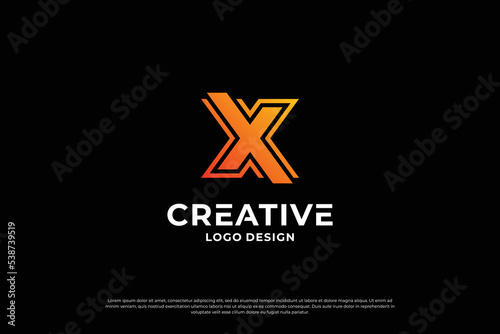 Letter x logo design template. Initial letters X. Creative X symbol.