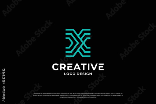 Letter x logo design template. Initial letters X. Creative X symbol.