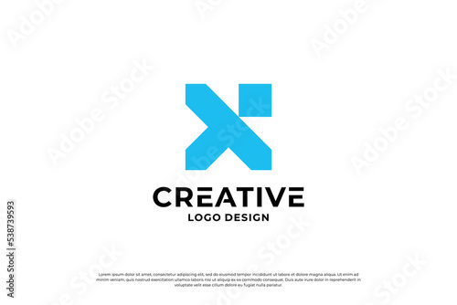 Letter x logo design template. Initial letters X. Creative X symbol.