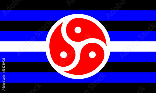 BDSM fetish flag pride vector illustration. Represent people whose sexuality or relationship preferences include Bondage and Discipline, Dominance and Submission, or Sadism and Masochism. LGBTQ member