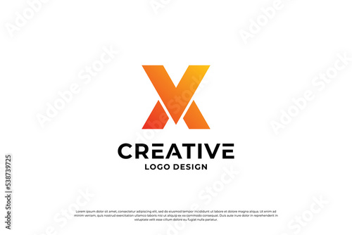 Letter x logo design template. Initial letters X. Creative X symbol.