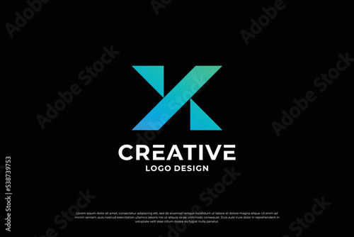 Letter x logo design template. Initial letters X. Creative X symbol.