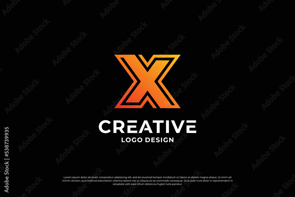 Letter x logo design template. Initial letters X. Creative X symbol.Print Letter x logo design template. Initial letters X. Creative X symbol.Print