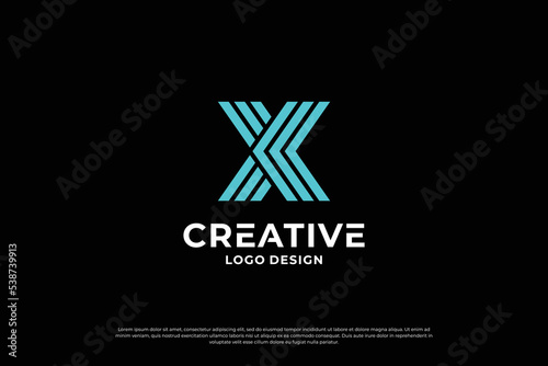 Letter x logo design template. Initial letters X. Creative X symbol.