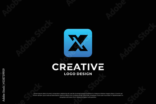 Letter x logo design template. Initial letters X. Creative X symbol.