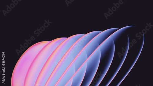 Vászonkép Abstract 3d render of light emitter glass with iridescent holographic neon vibrant gradient wave texture