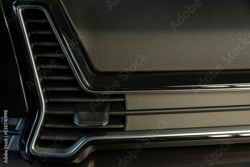 Air conditioner in a modern car close up