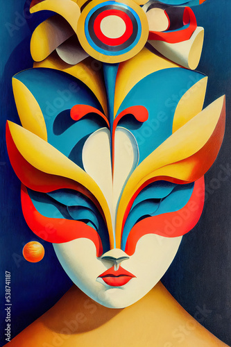 Obraz na plátně Mask illustration festival art carnival artwork celebration party decorative cos