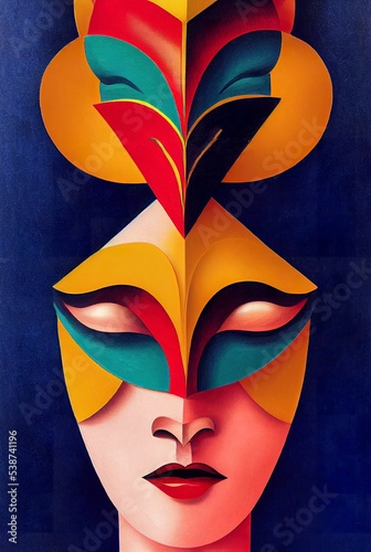 Obraz na plátně Mask illustration festival art carnival artwork celebration party decorative cos