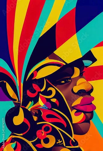 Obraz na plátně Festival illustration carnival art background party celebration artwork fashion