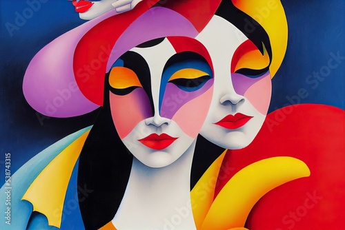 Billede på lærred Festival illustration carnival art background party celebration artwork fashion