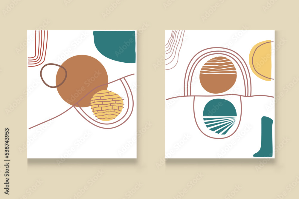 Collection of modern minimalist posters. Illustration for Covers, Banners, Brochures and Postcards.