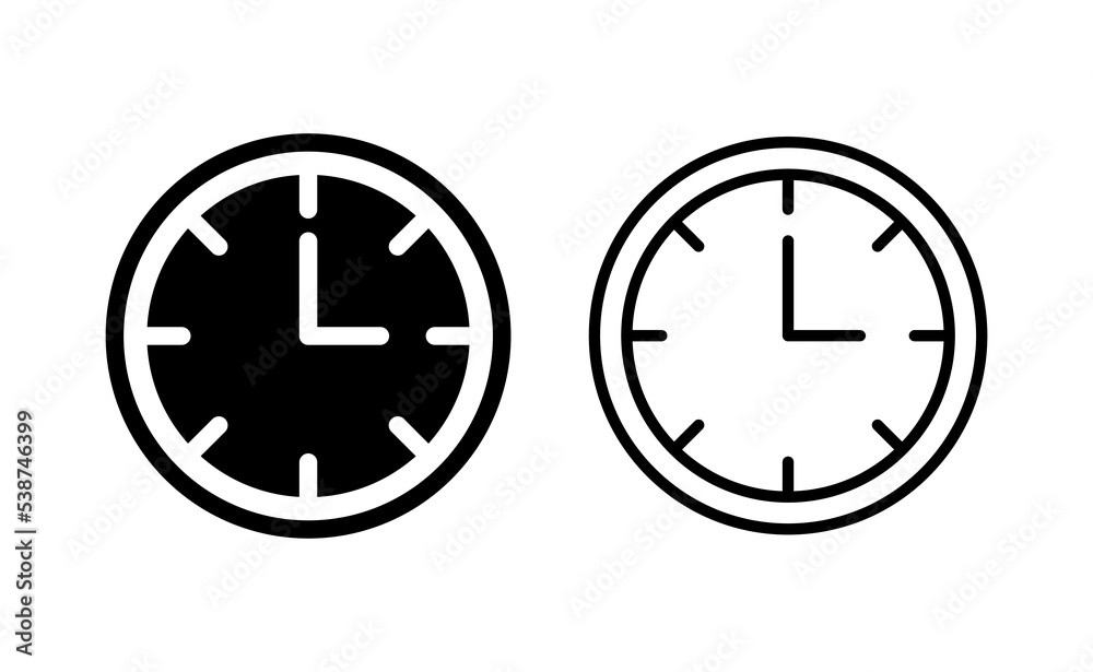 Clock icon vector for web and mobile app. Time sign and symbol. watch icon Clock icon vector for web and mobile app. Time sign and symbol. watch icon