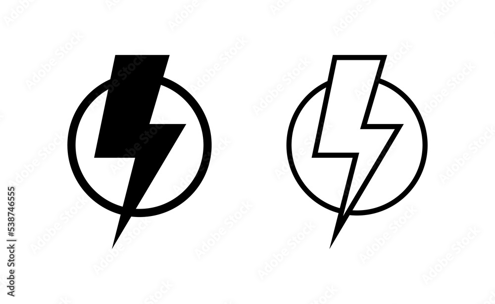 Lightning icon vector for web and mobile app. electric sign and symbol. power icon. energy sign Lightning icon vector for web and mobile app. electric sign and symbol. power icon. energy sign