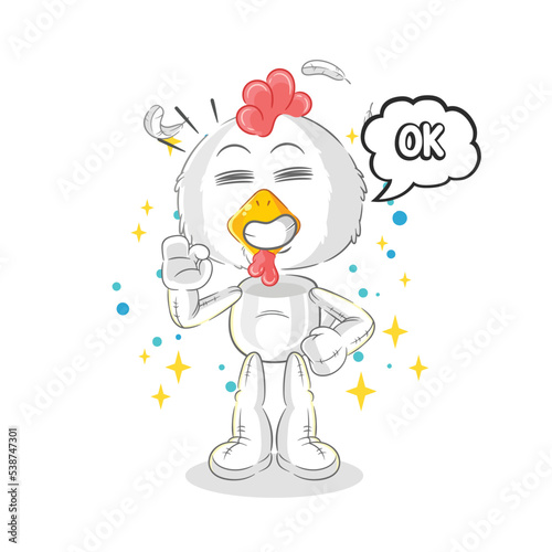 chicken agree mascot. cartoon vector