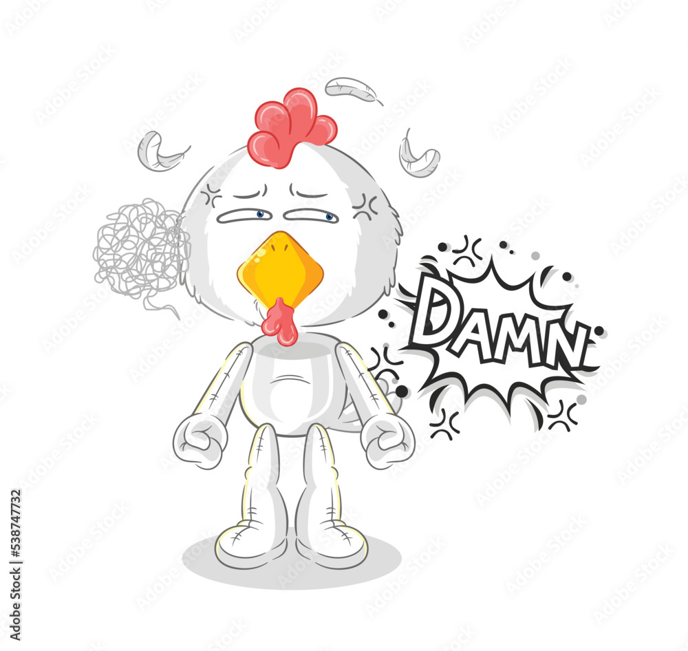 chicken very pissed off illustration. character vector chicken very pissed off illustration. character vector