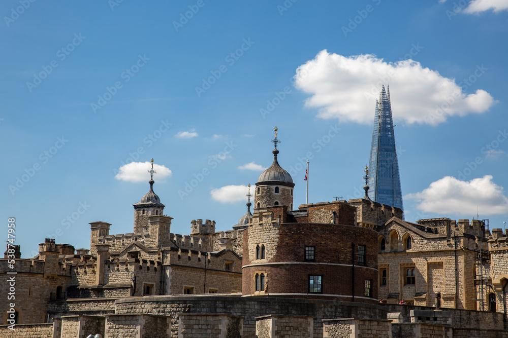 tower of london with shard