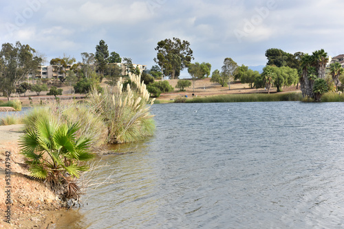 View over Lake Murray, La Mesa, Southern California