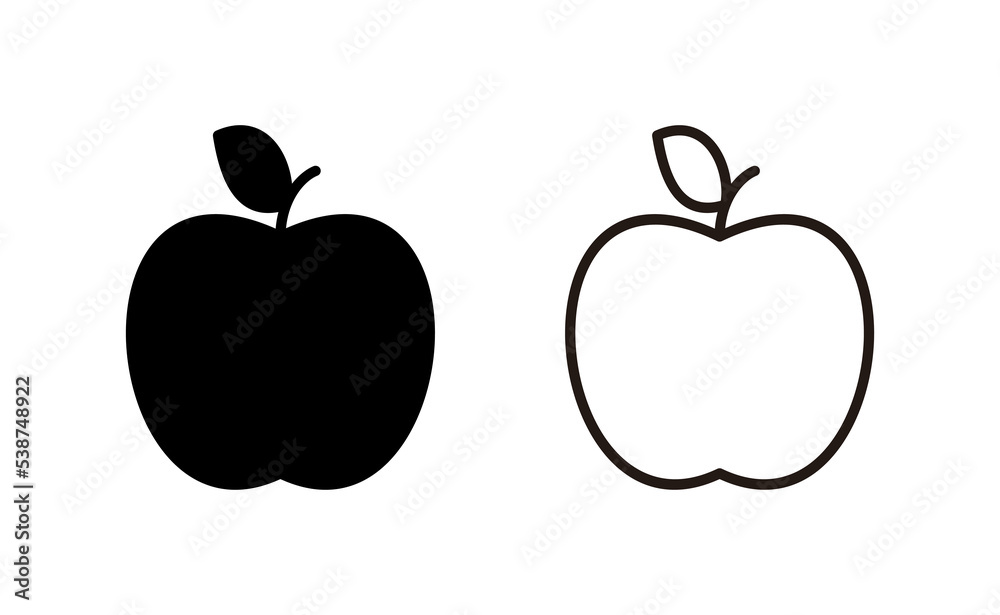 Apple icon vector for web and mobile app. Apple sign and symbols for web design. Apple icon vector for web and mobile app. Apple sign and symbols for web design.