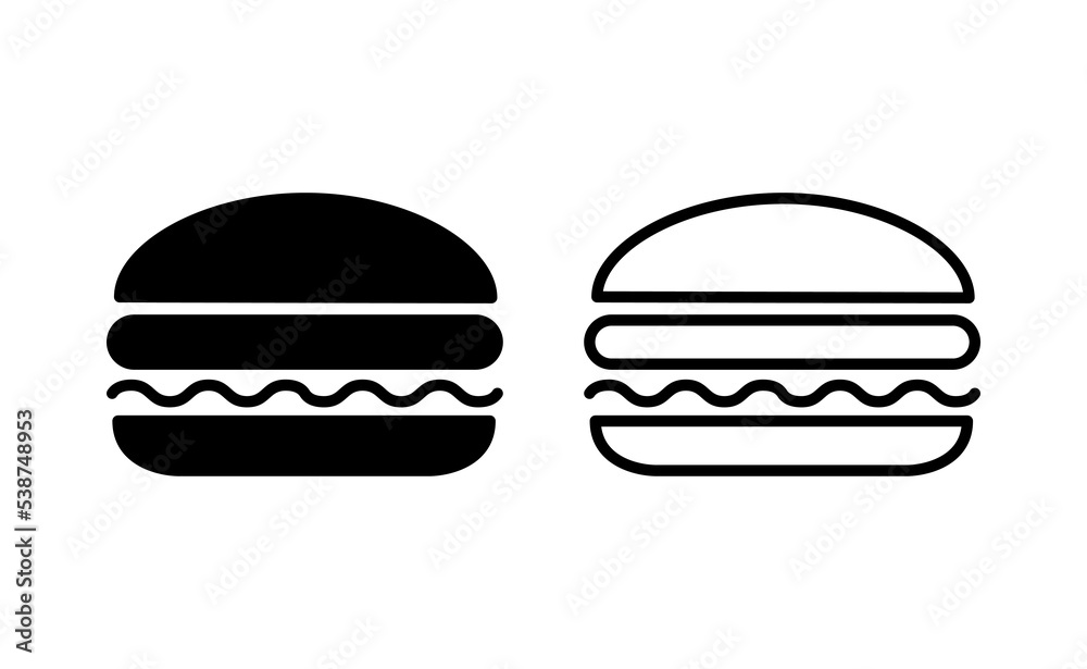 Burger icon vector for web and mobile app. burger sign and symbol. hamburger Burger icon vector for web and mobile app. burger sign and symbol. hamburger