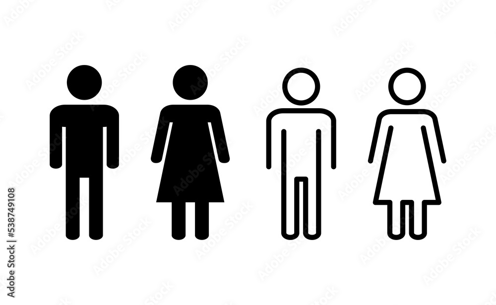 Man and woman icon vector for web and mobile app. male and female sign and symbol. Girls and boys Man and woman icon vector for web and mobile app. male and female sign and symbol. Girls and boys