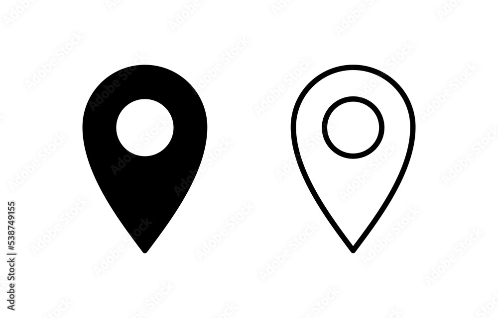 Fototapeta premium Pin icon vector for web and mobile app. Location sign and symbol. destination icon. map pin