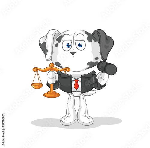 dalmatian dog lawyer cartoon. cartoon mascot vector