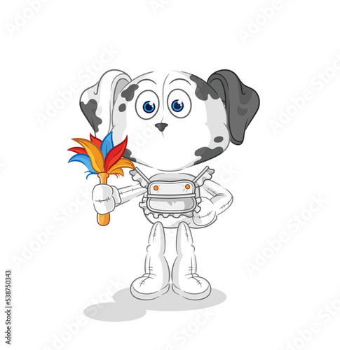 dalmatian dog maid mascot. cartoon vector
