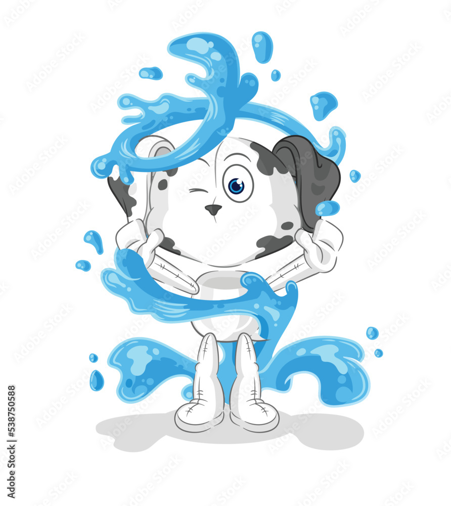 dalmatian dog fresh with water mascot. cartoon vector dalmatian dog fresh with water mascot. cartoon vector