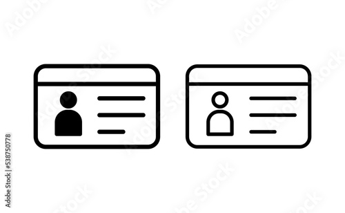 License icon vector for web and mobile app. ID card icon. driver license, staff identification card