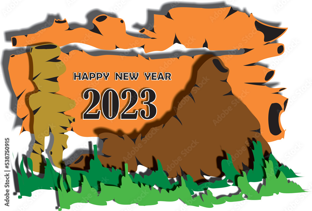 happy new year id card grapigh design ilustration