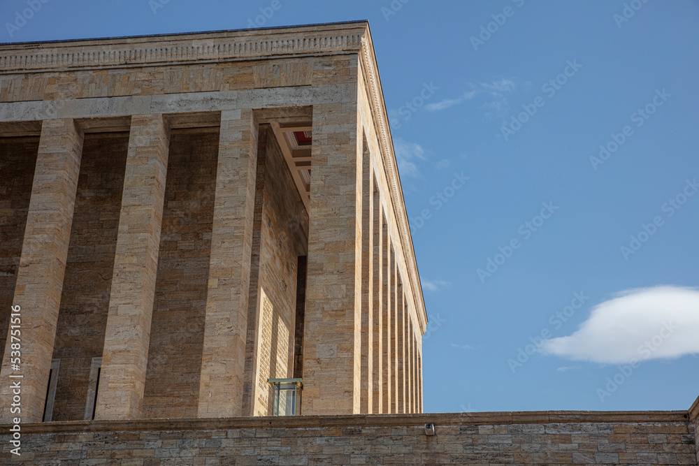 ANITKABIR view with beautiful blue sky. Anitkabir is the Mausoleum of Mustafa Kemal Ataturk. Ankara, Turkey. ANITKABIR view with beautiful blue sky. Anitkabir is the Mausoleum of Mustafa Kemal Ataturk. Ankara, Turkey.