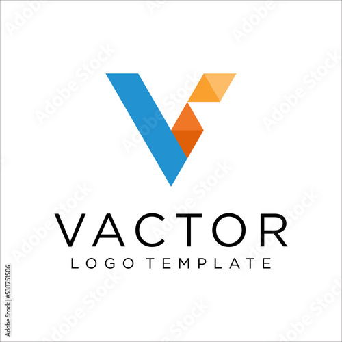 V Letter logo icon design template elements