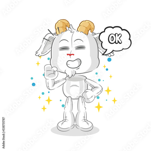 mountain goat agree mascot. cartoon vector