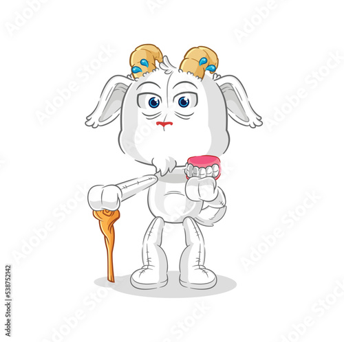 mountain goat white haired old man. character vector