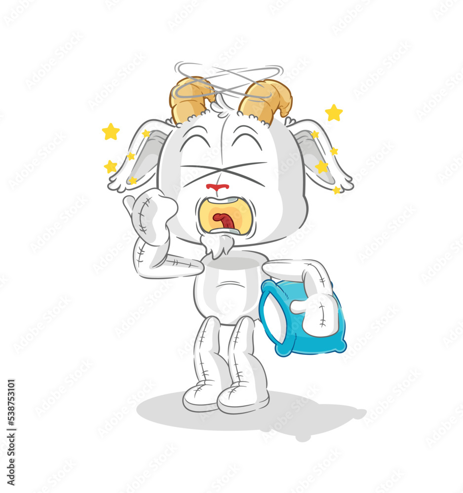Fototapeta premium mountain goat yawn character. cartoon mascot vector