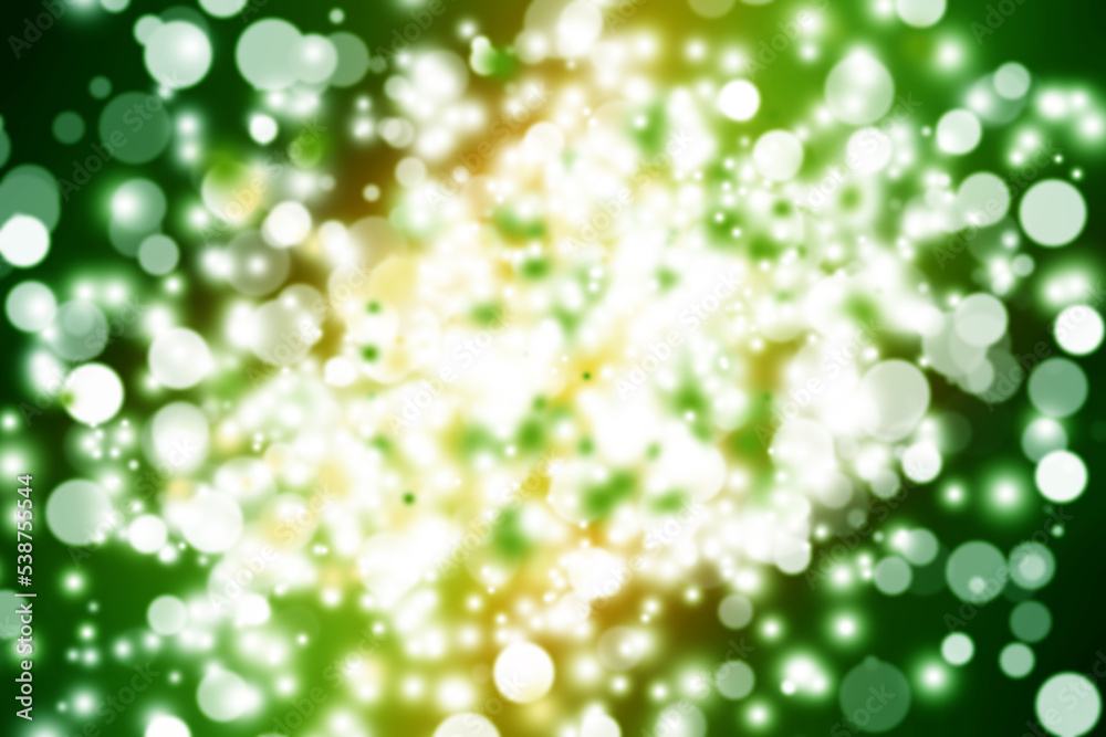 Green snows bokeh blur background. Circle light on green wallpaper. Green snows bokeh blur background. Circle light on green wallpaper.