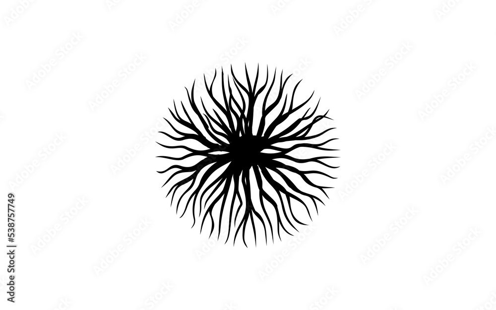 Obraz premium Illustration vector graphic of abstract life root on white background vector logo design template