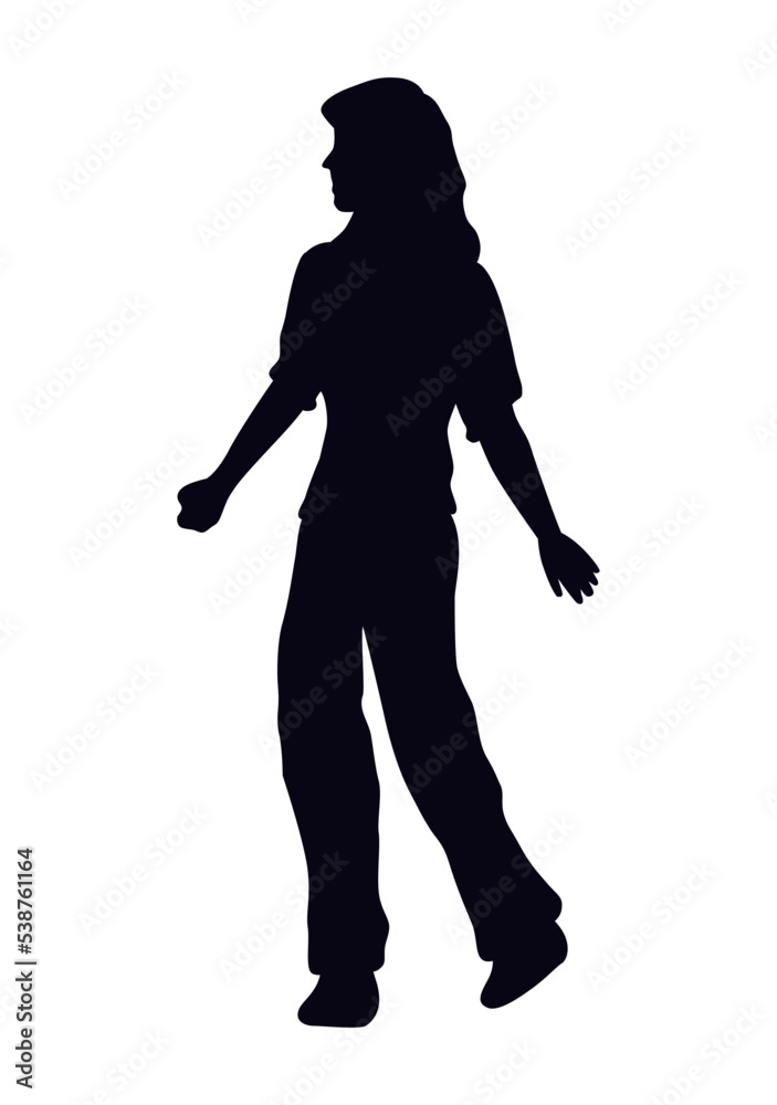 young woman silhouette style
