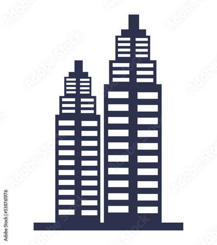 two skyscrapers silhouettes