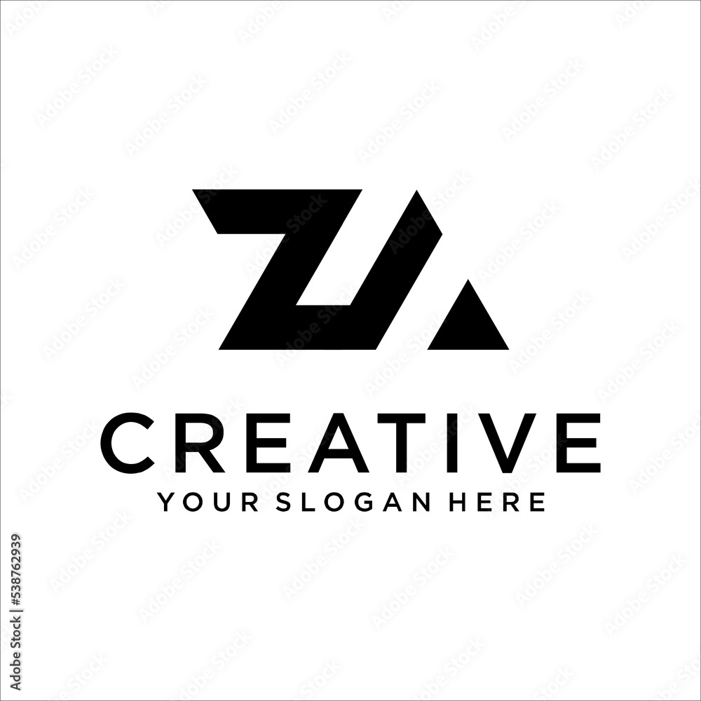 Obraz premium AZ, ZA Letter Logo Design Template