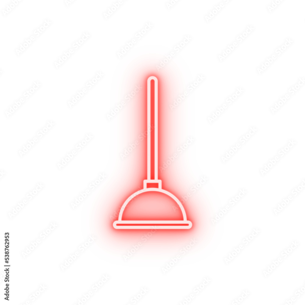 plunger neon icon plunger neon icon